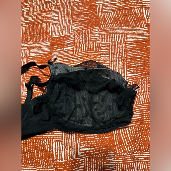 Cacique Lace Sheer hanging in the front French Balconette Bra - Picture 4 of 8